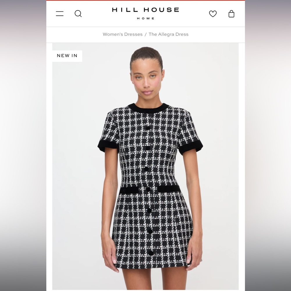 LIKE NEW Hill House Allegra Dress Black and White Tweed Mini Dress